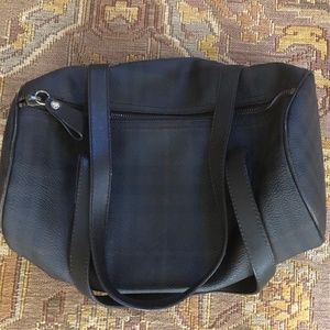 Burberry Dark Brown Leather Nova Check Bag